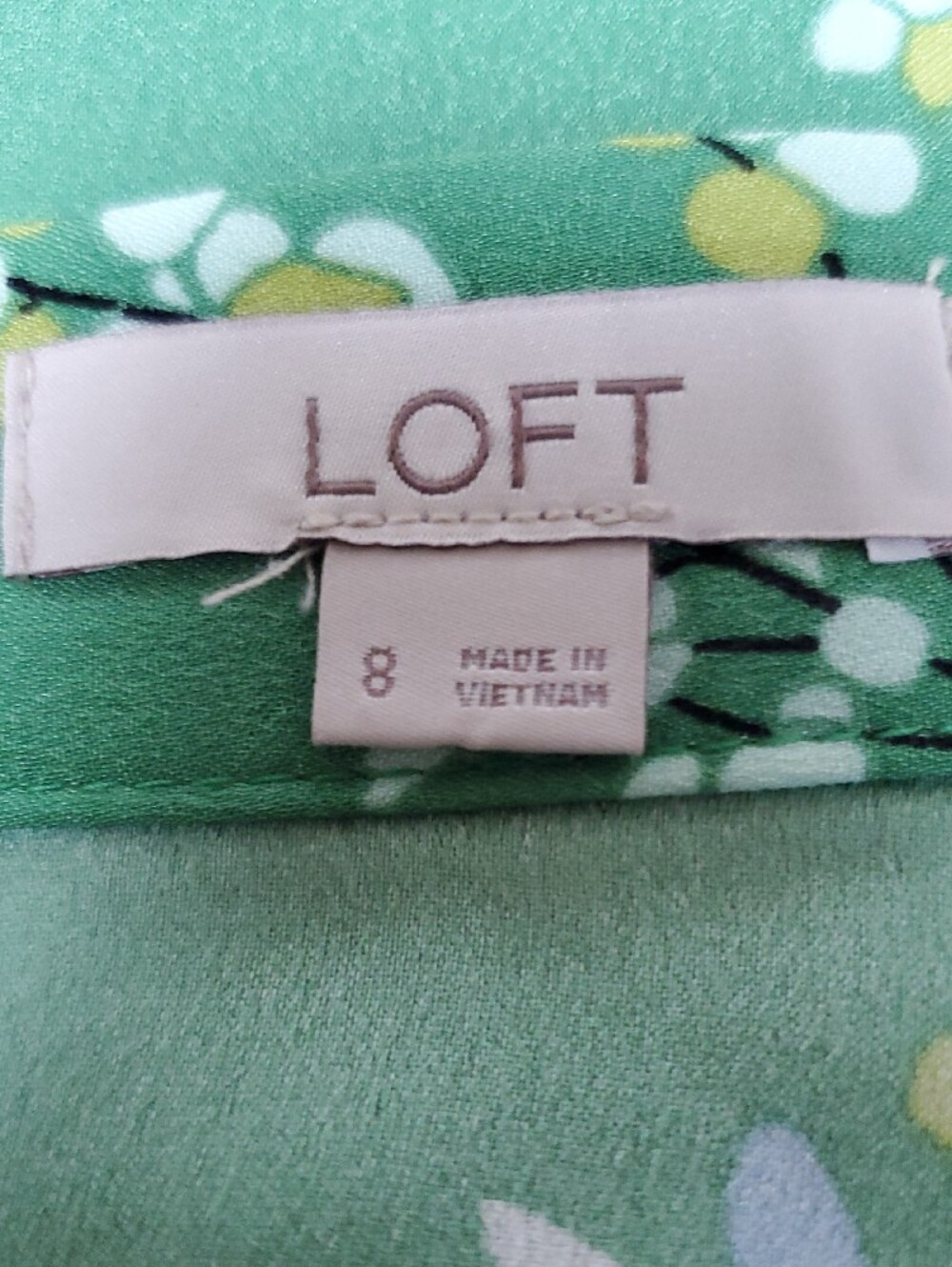 LOFT Green Floral High-Low Wrap Skirt with Tie - Picture 9 of 9
